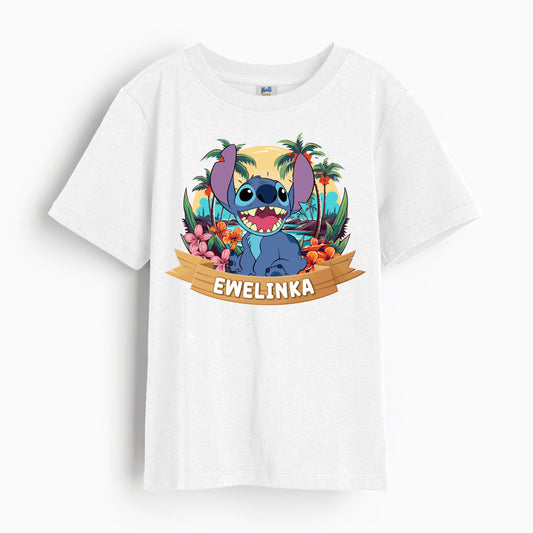 Koszulka Dziecięca Stitch z Własnym Imieniem